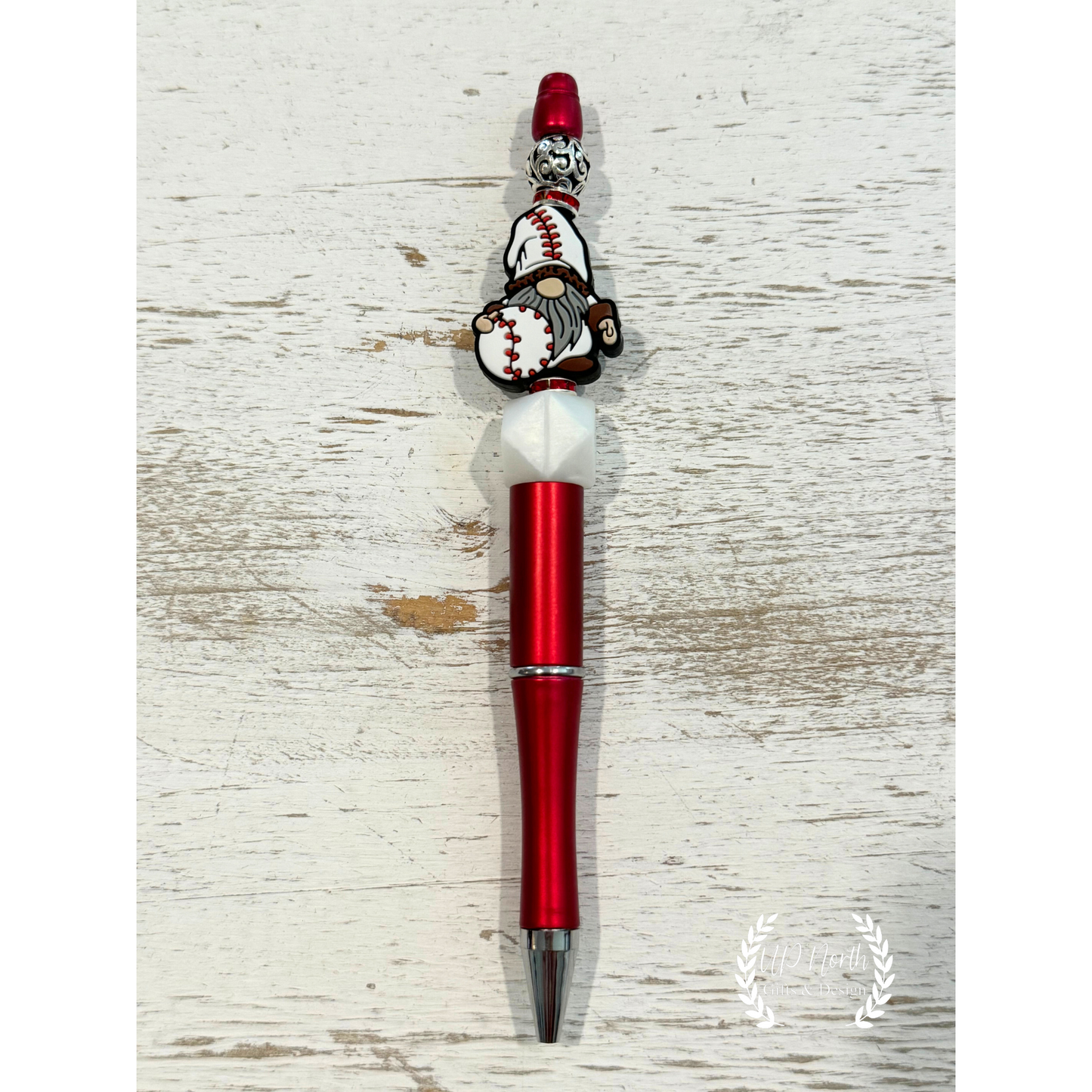 Baseball Gnome Themed Keychain, Stylus and Stylus Pen Set