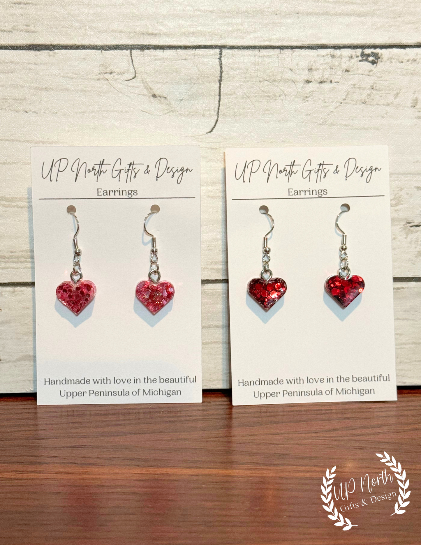 Glitter Heart Dangle Earrings