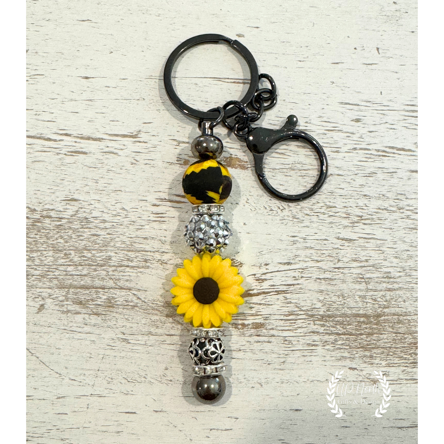 Sunflower Themed Beaded Pen, Keychain & Stylus Pen