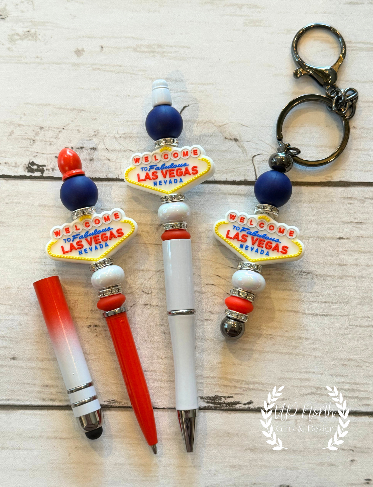 Las vegas Themed Gift Set, Keychain, Stylus and Stylus Pen Set