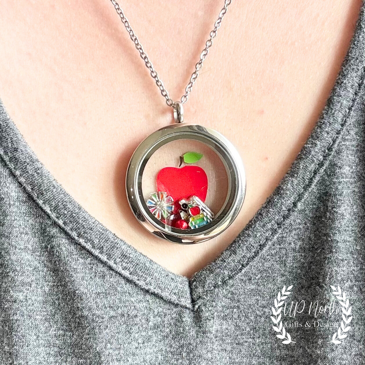 Teacher Apple Charm Locket