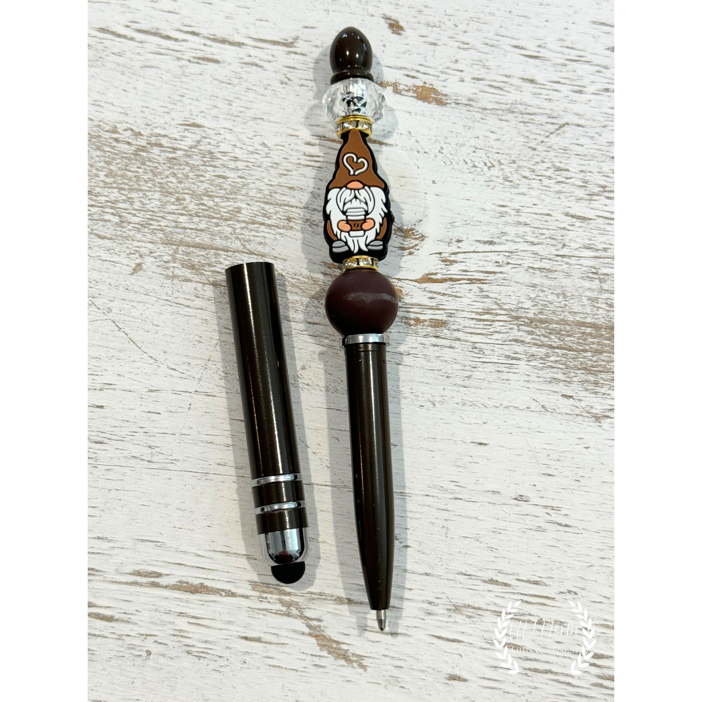 Coffee Gnome Themed Gift Set with Pen, Stylus Pen and Keychain