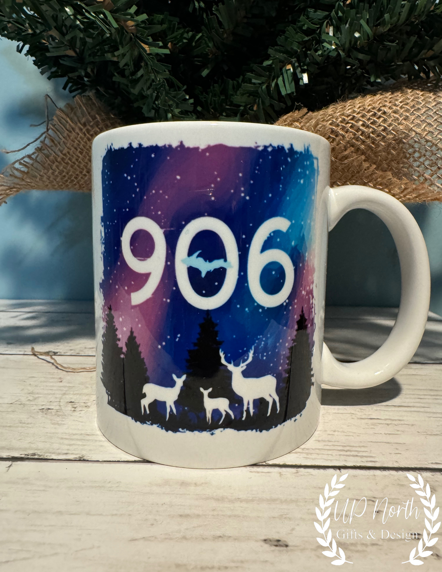 906 Upper Peninsula Northern Lights 12oz Ceramic Mug