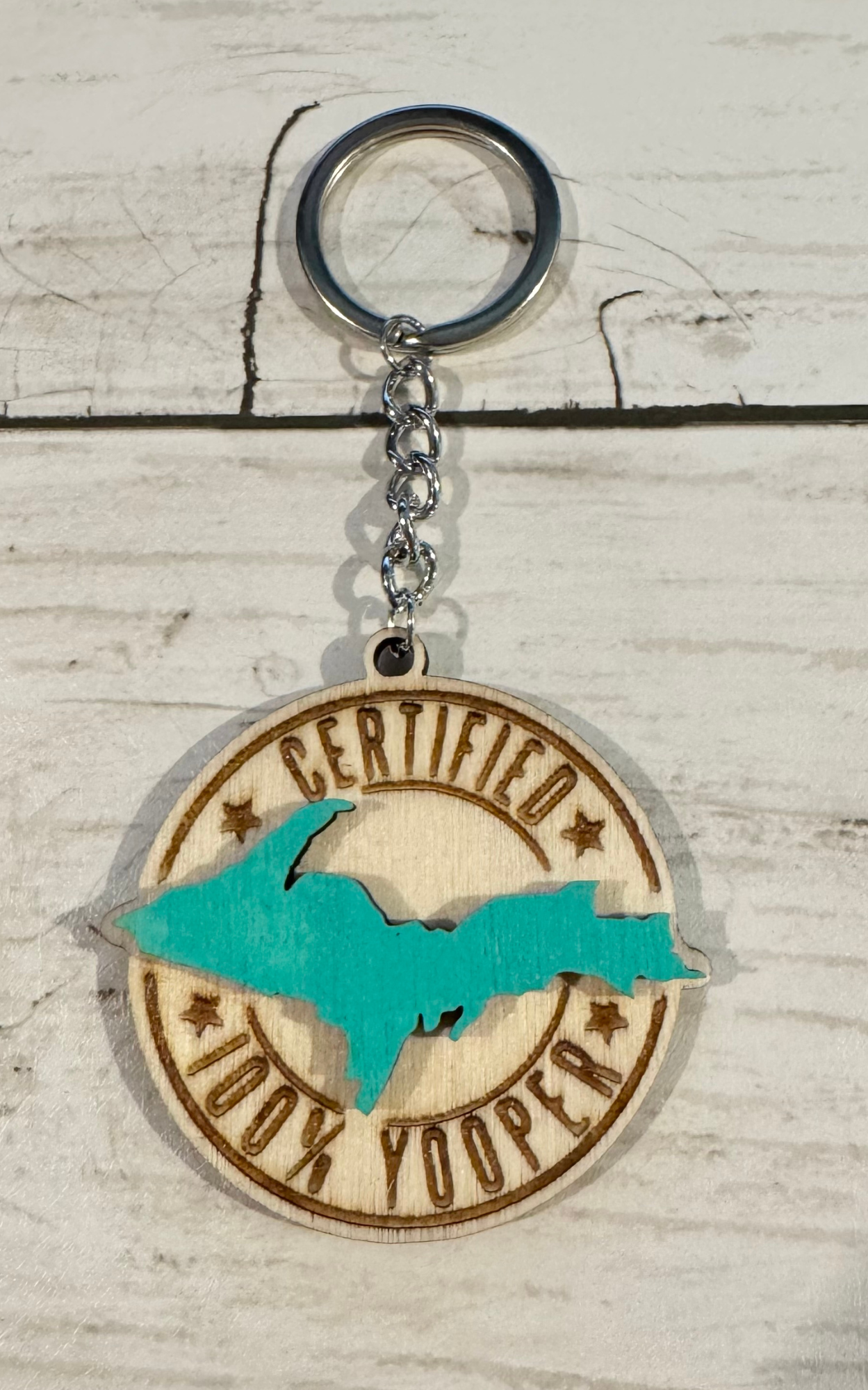 Certified Yooper Wooden Keychain