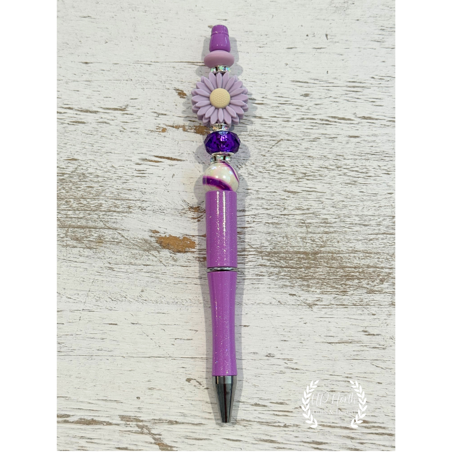 Purple Sunflower Themed Gift Set with Stylus Pen, Twist-Style Pen and Keychain