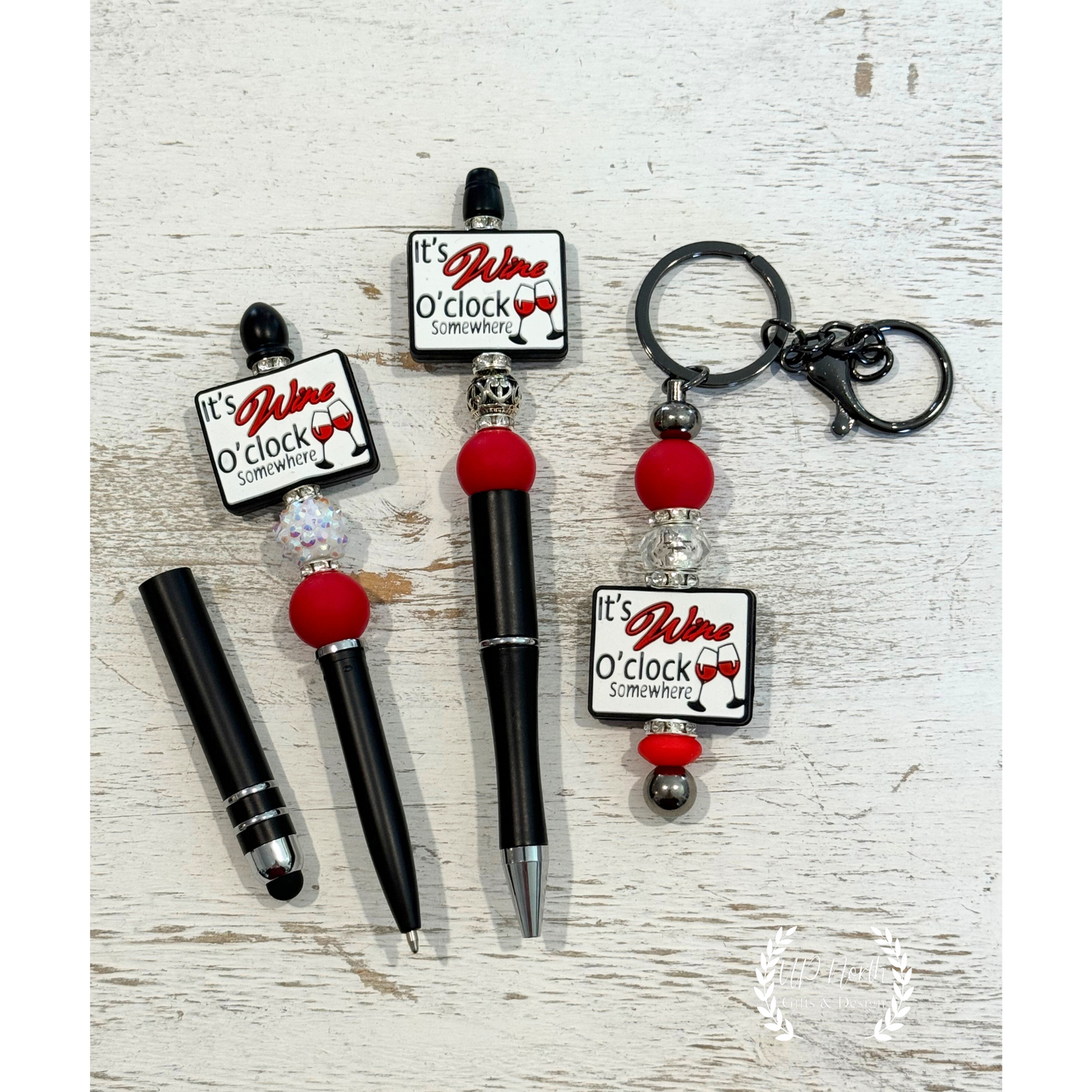 Wine Themed Gift Set with Pen, Stylus Pen and Keychain