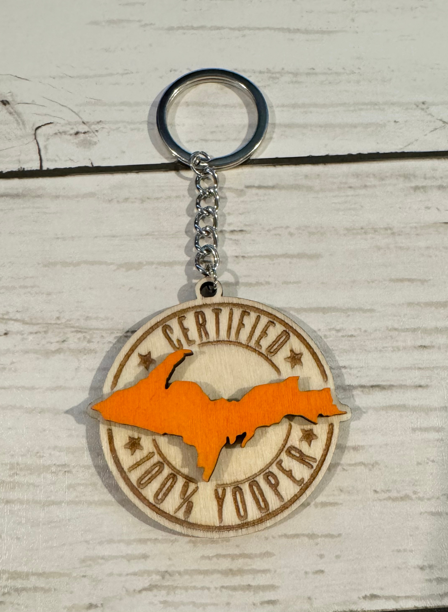 Certified Yooper Wooden Keychain