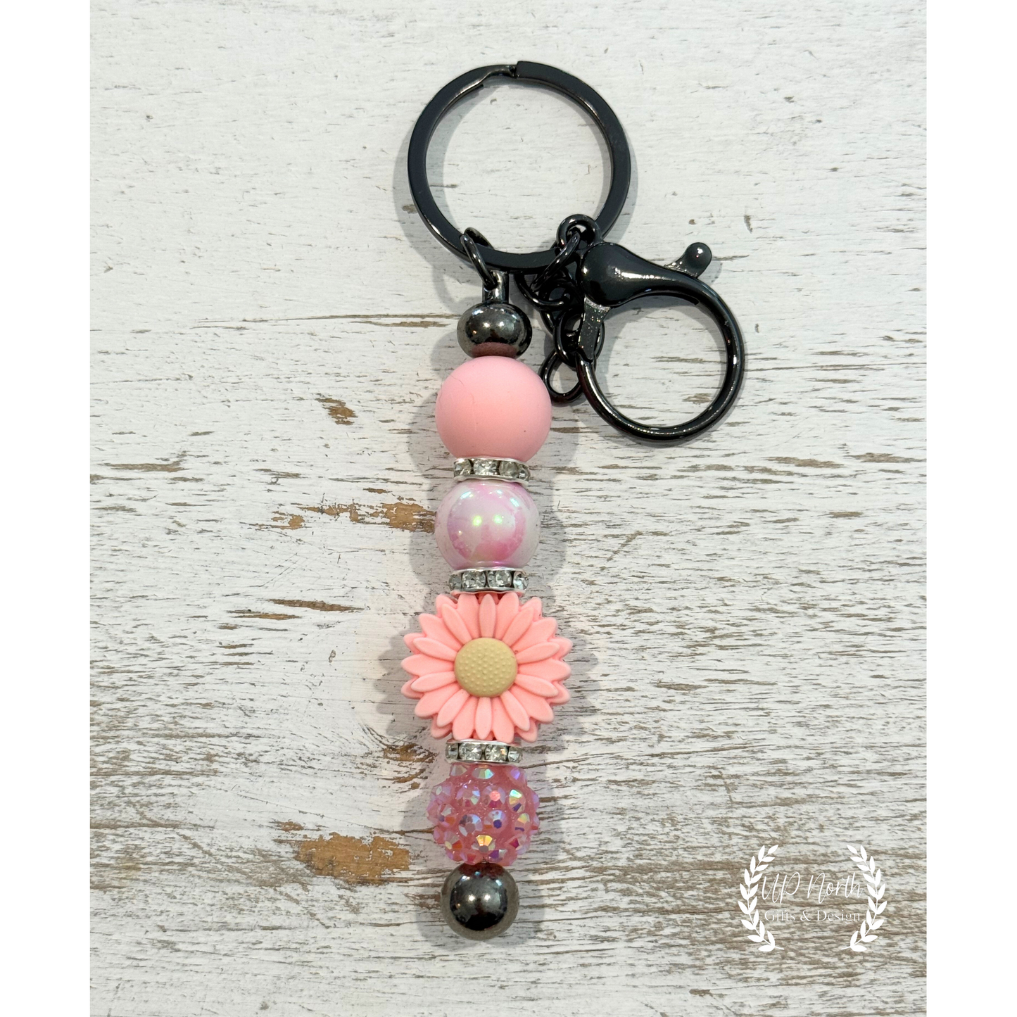 Pink Sunflower Gift Set With Pen, Stylus and Keychain