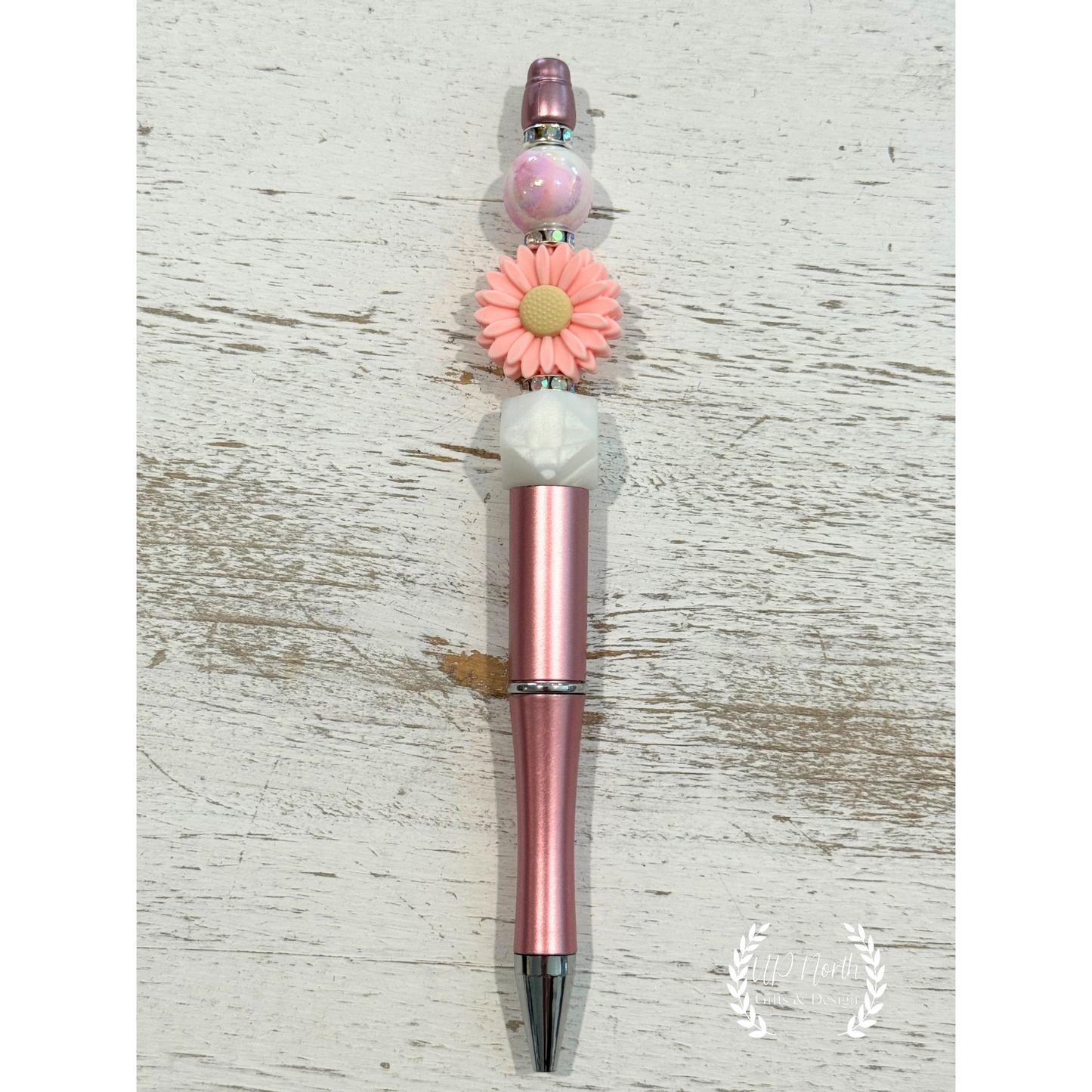 Pink Sunflower Gift Set With Pen, Stylus and Keychain