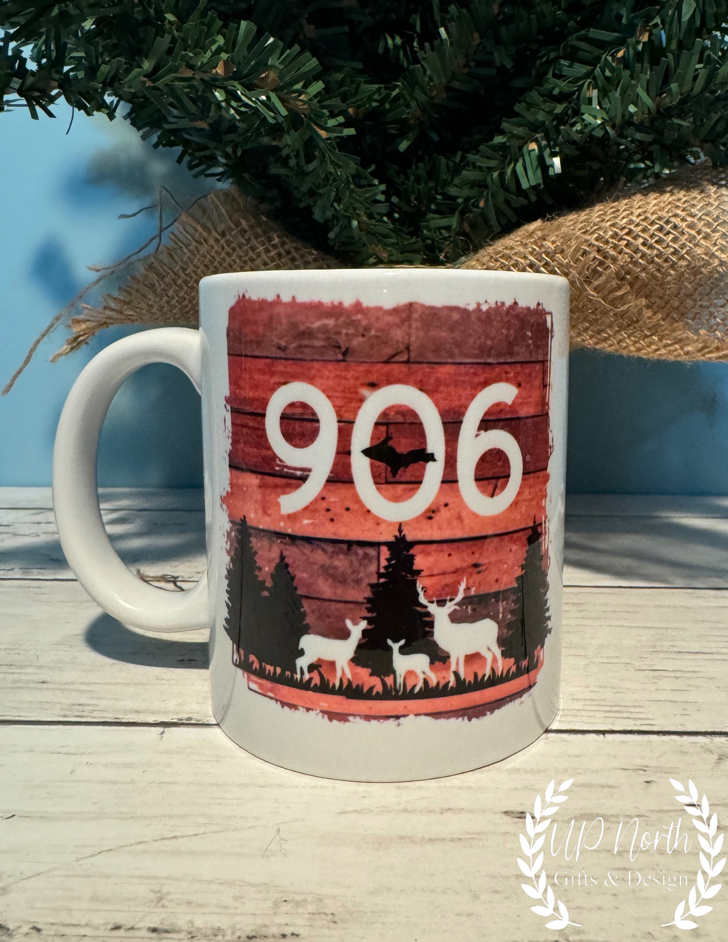 906 Upper Peninsula Northern Lights 12oz Ceramic Mug