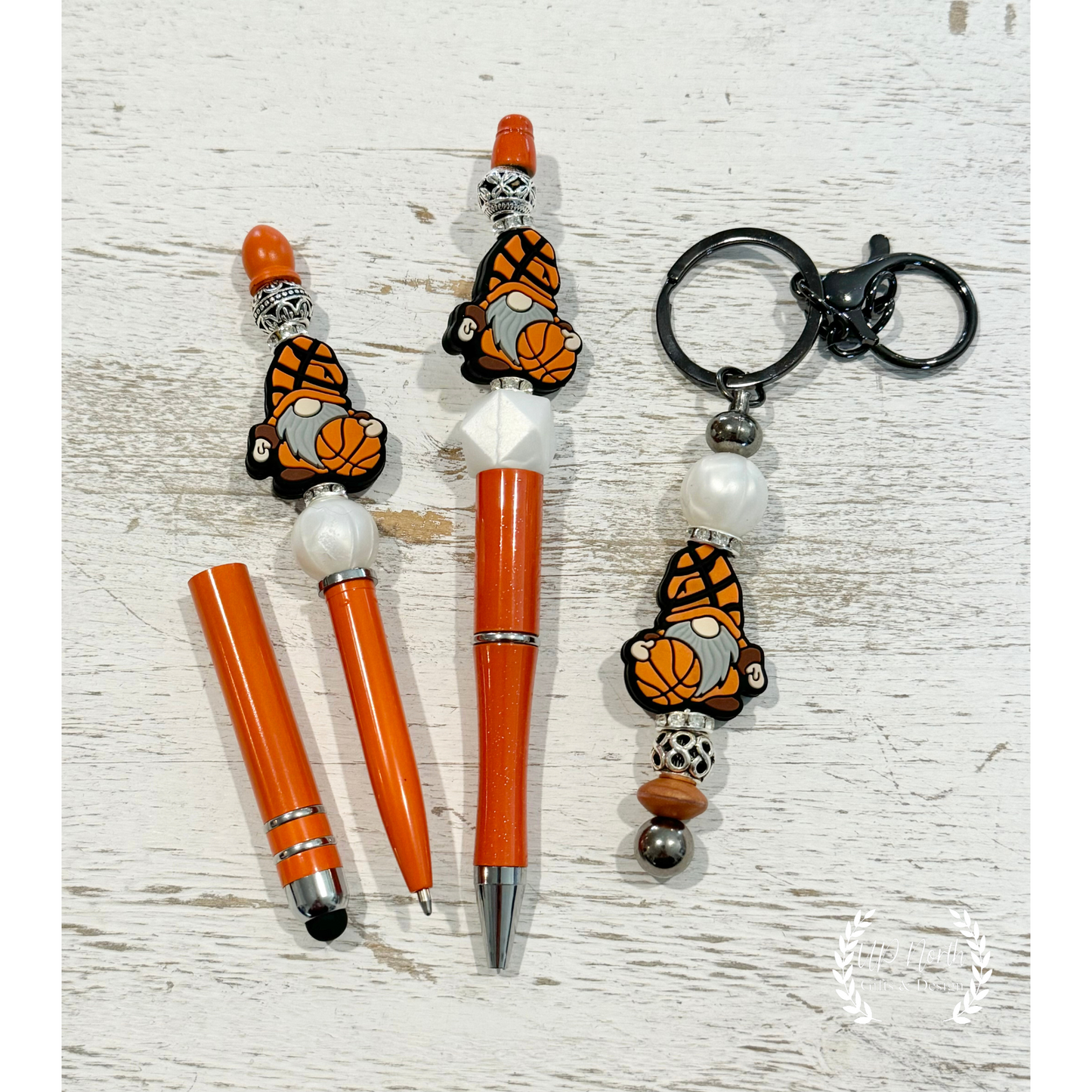 Basketball Gnome Keychain Pen and Stylus Pen Set