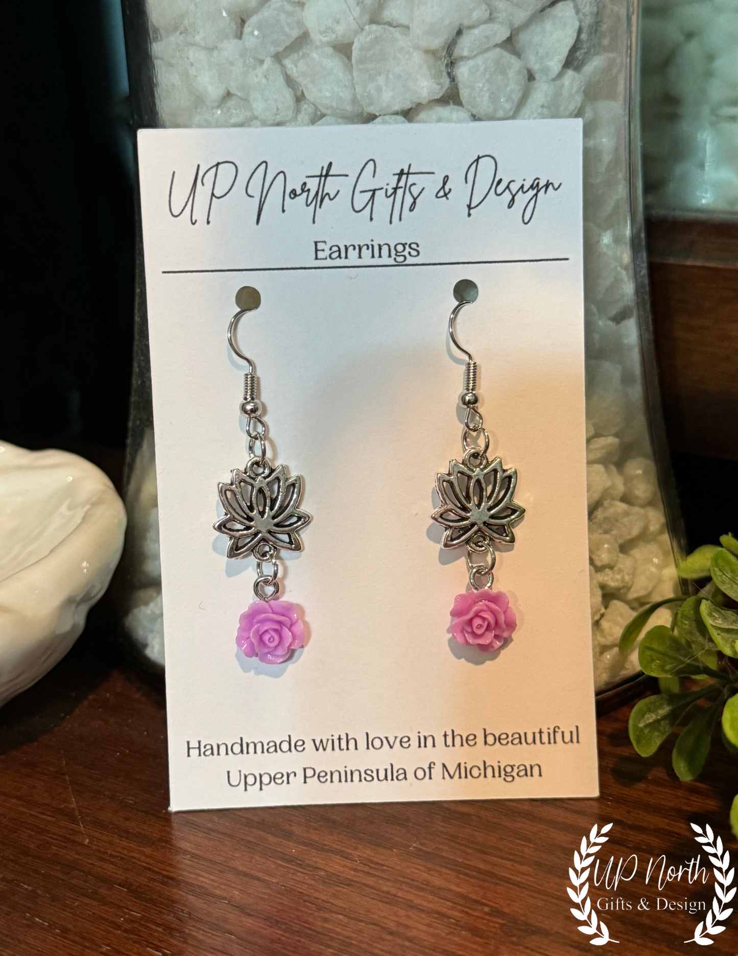 Stainless Steel Rose Floral Mandala Dangle Earring Sets