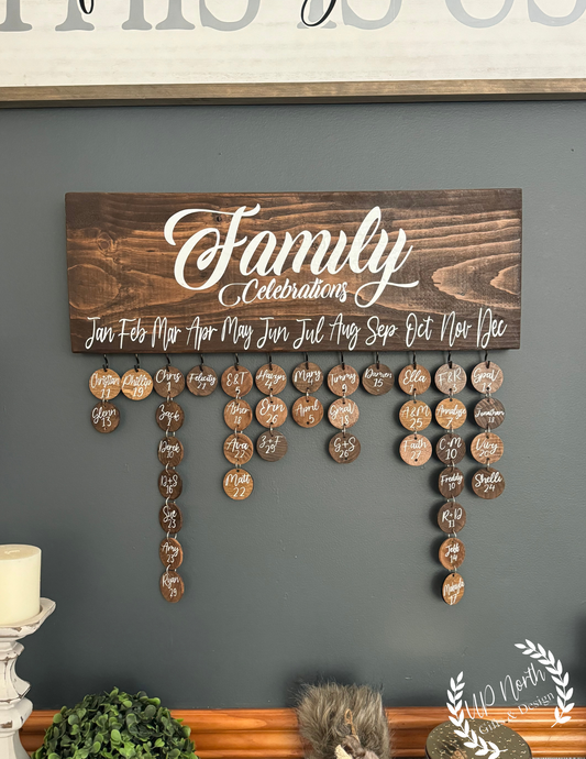 Additional Name Chips For Family Celebrations Sign