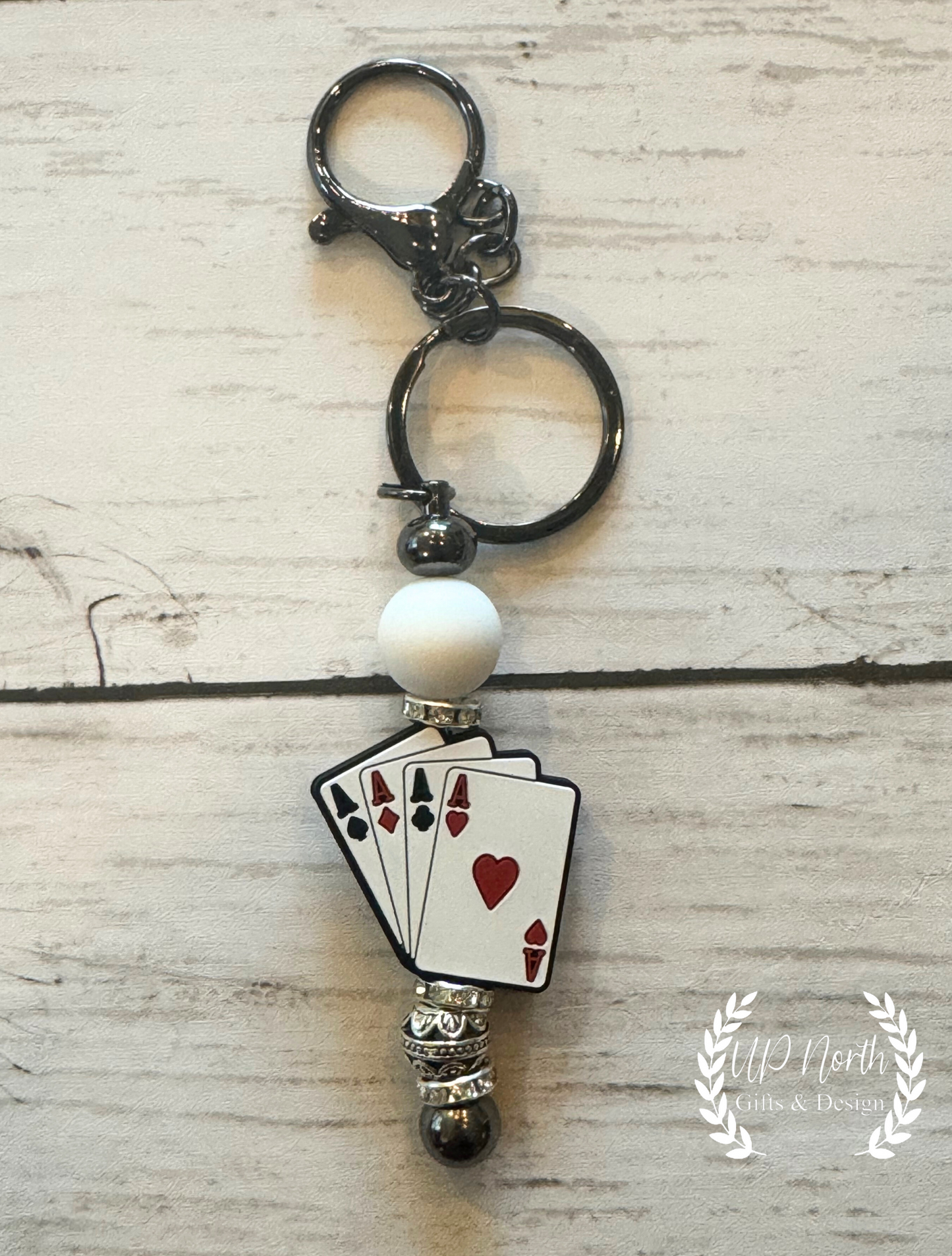 Deck of Cards Themed Gift Set, Keychain, Stylus and Stylus Pen Set