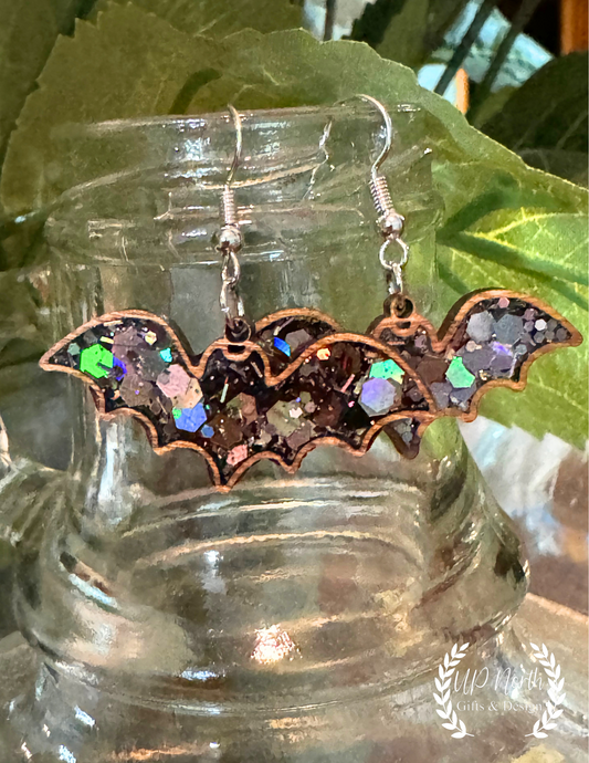 Halloween Sparkling Bat Earrings