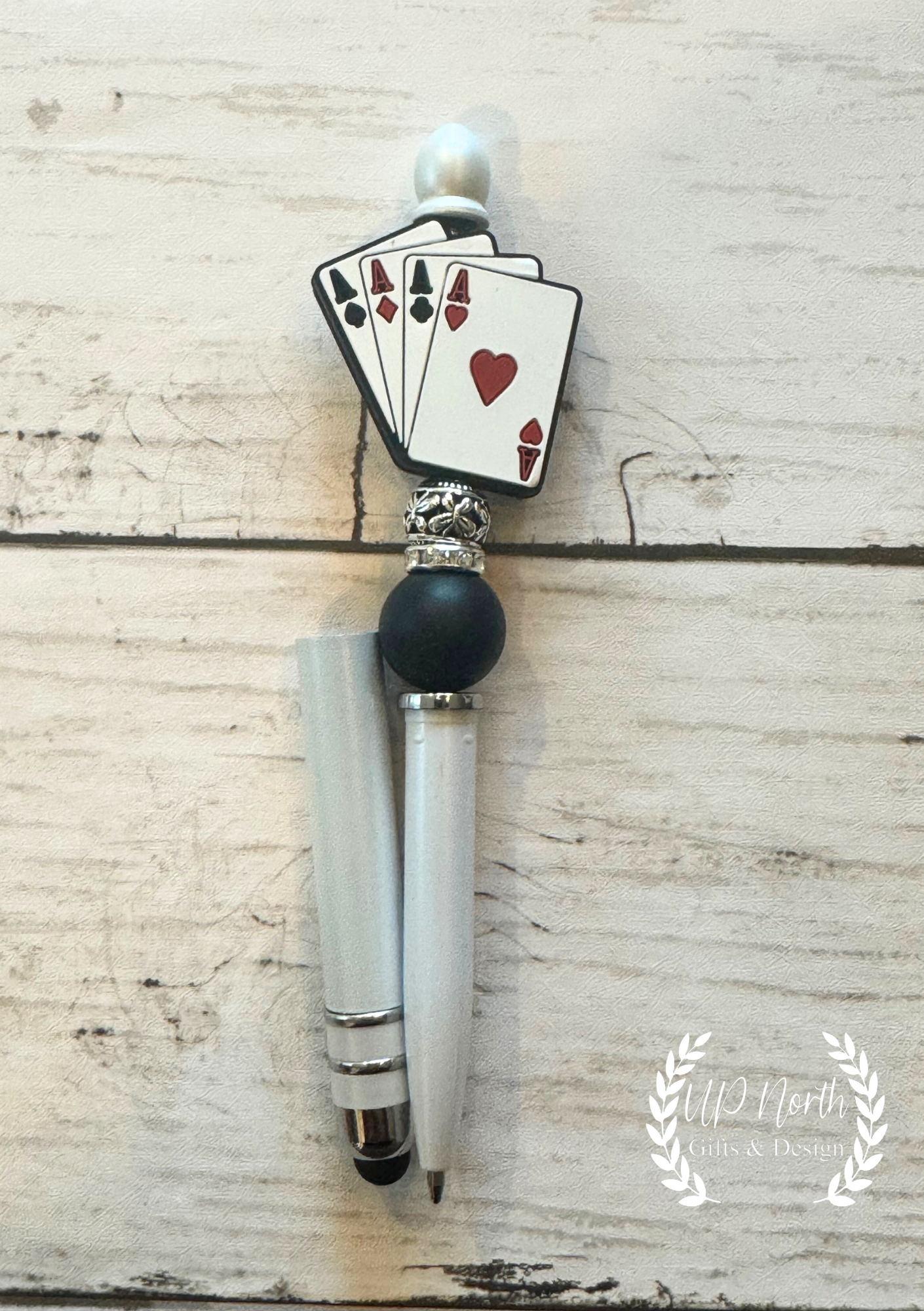 Deck of Cards Themed Gift Set, Keychain, Stylus and Stylus Pen Set