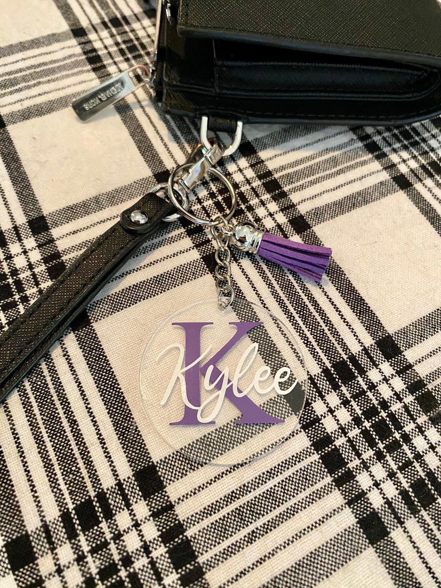 Monogrammed Name Keychains with Tassel, Backpack Tags, Gift Name Tags, Lunchbox Name Tags