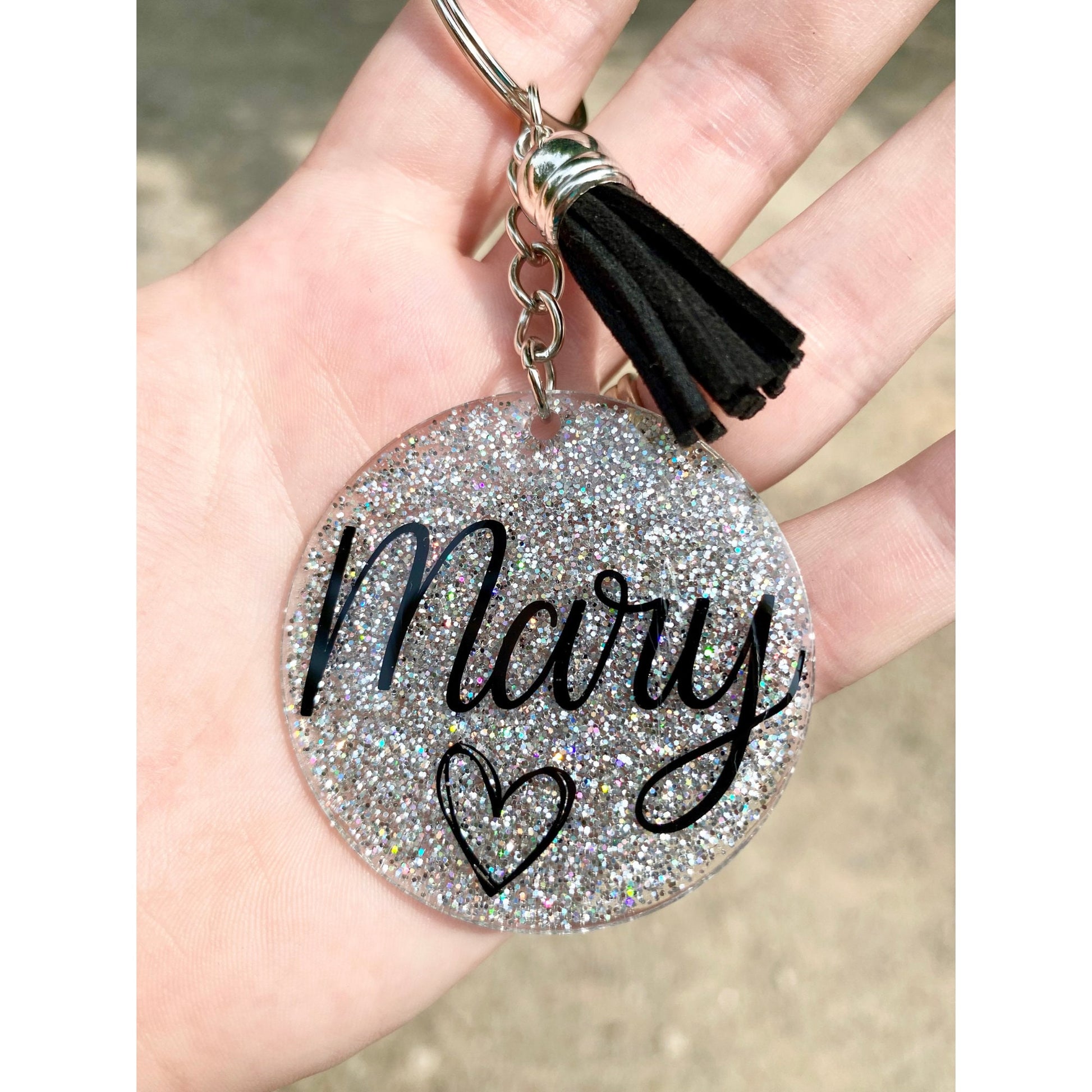 Custom Resin Glitter Monogram Name Keychain With Tassel, Backpack Tag, Name Tag, Lanyard Tag, Personalized,Customizable,Gift,Bridesmaid Gift