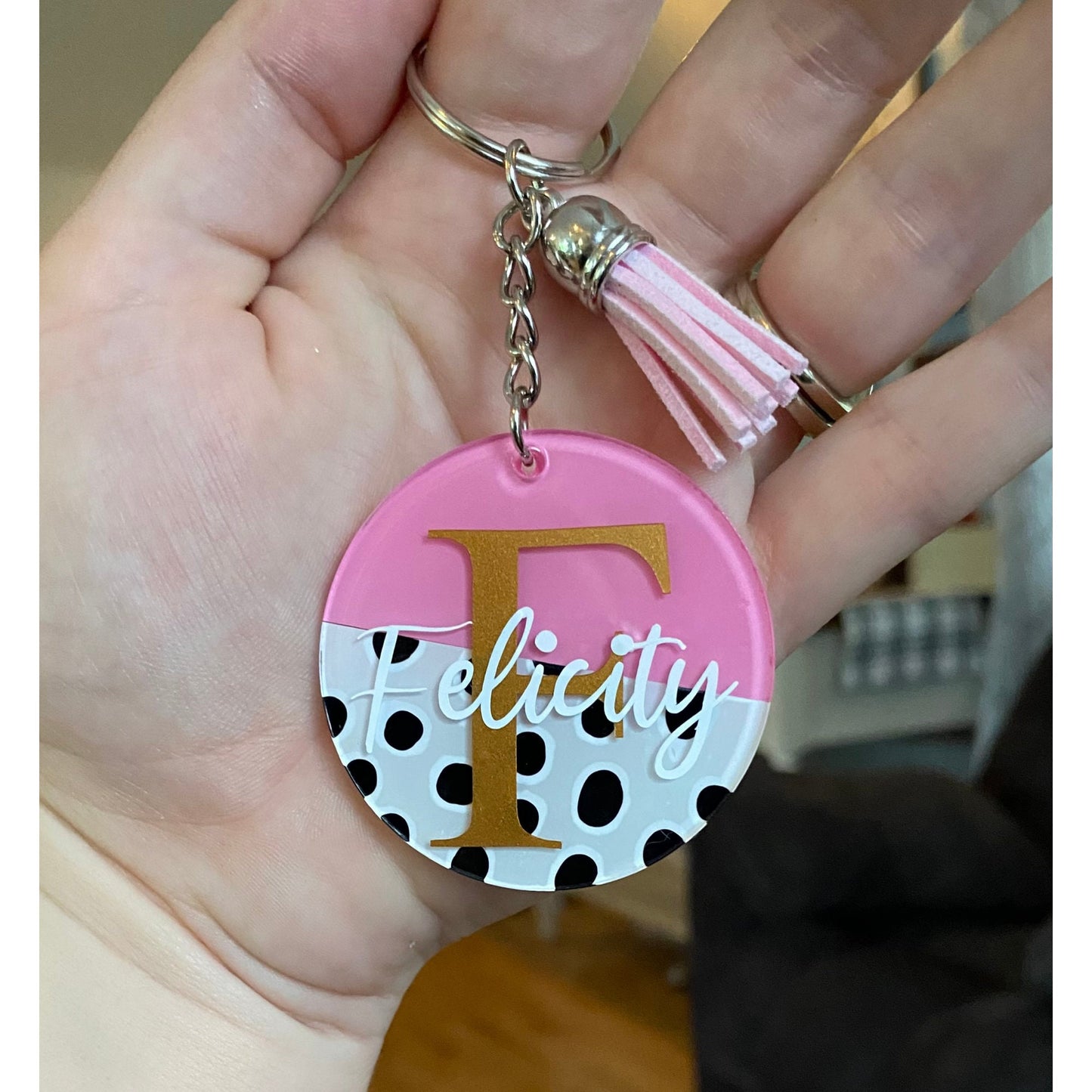 Personalized Monogram Fashion Keychains, Custom, Keychain, Acrylic, Personalized, Customizable