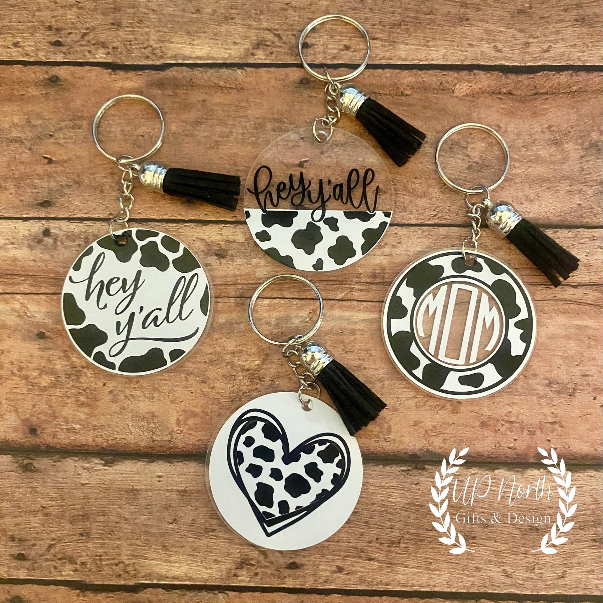 Cow print Keychain Cow print Keyring Cow print Acrylic Keychain Cow print Accessories Mom Keychain Rustic Keychain backpack Tag