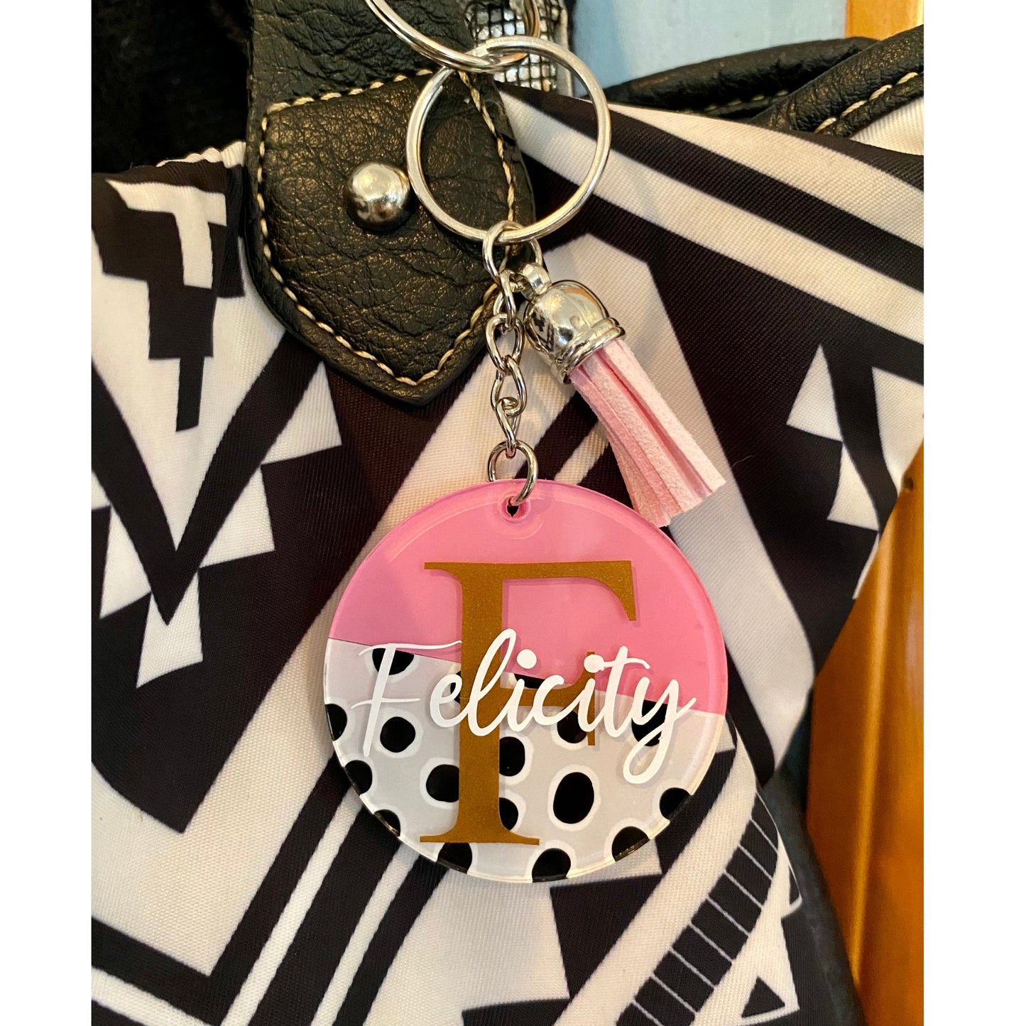 Personalized Monogram Fashion Keychains, Custom, Keychain, Acrylic, Personalized, Customizable