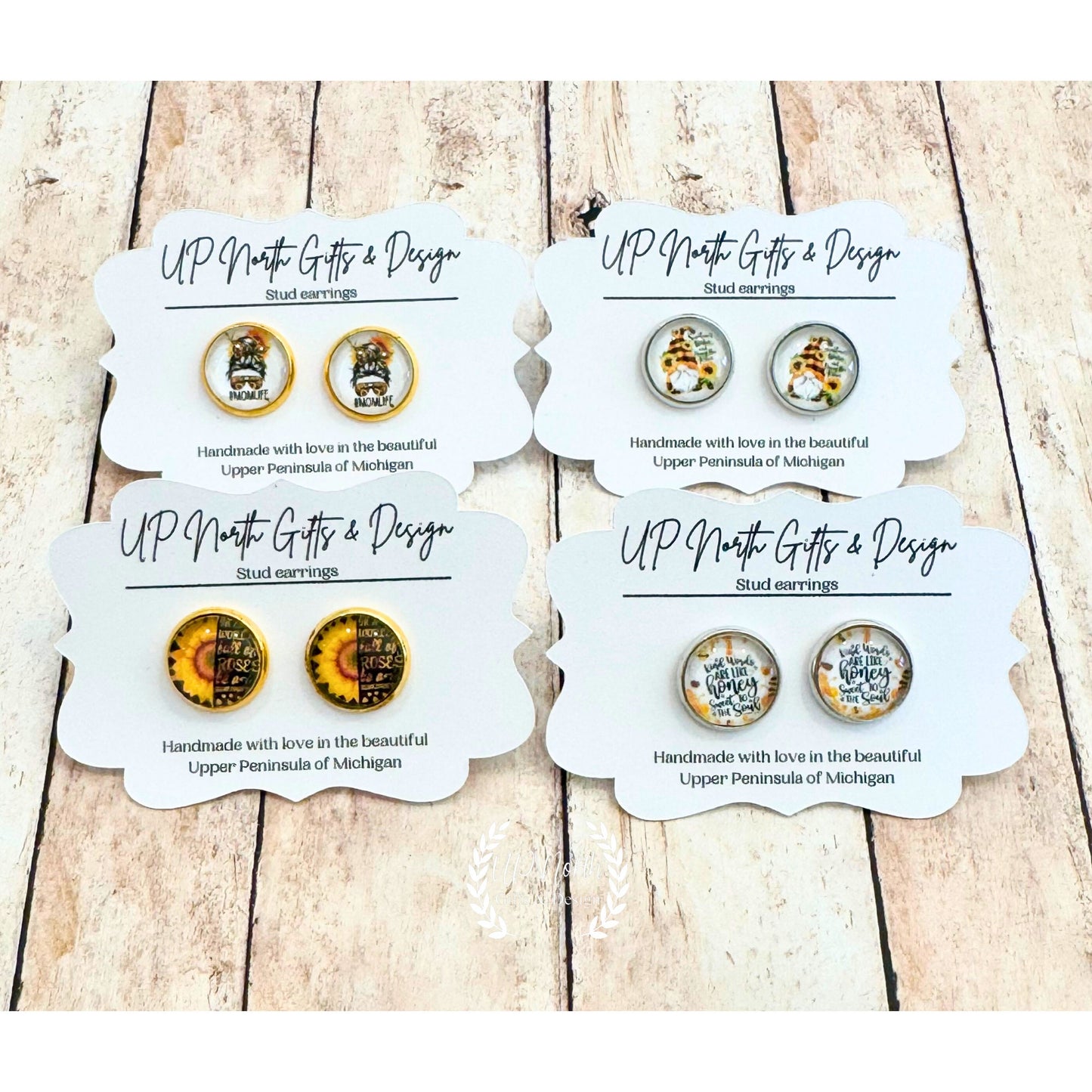 Sunflower Stud Earrings Sunflower Jewelry Sunflower Mom Earrings Sunflower Bee Earrings Stud Earrings