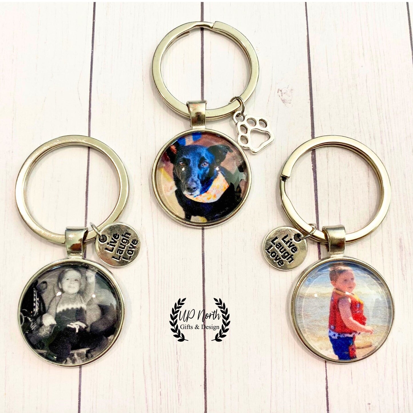 Picture Keychain Custom Picture Keychain with Charm Custom Picture Gift Keychain Gift Customizable