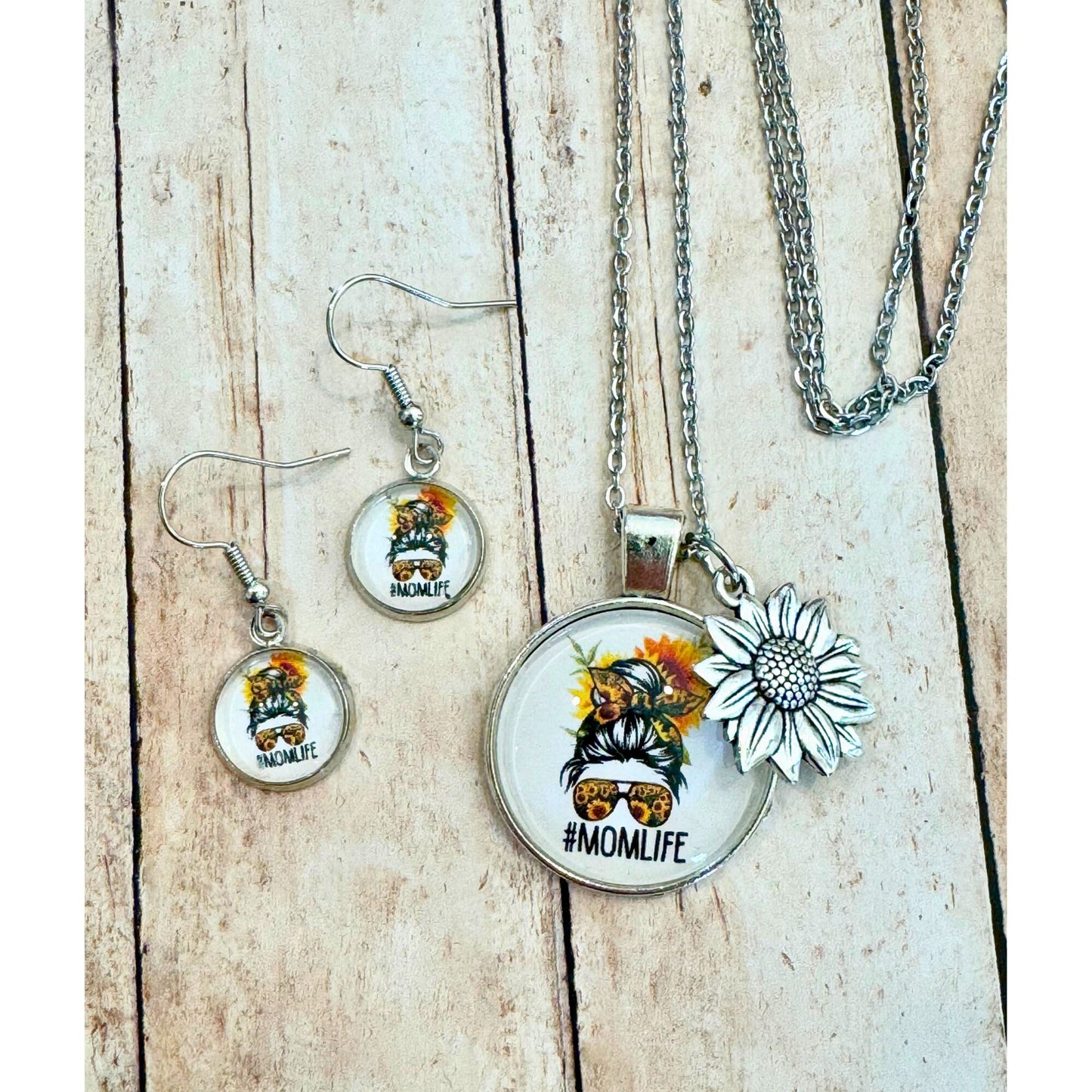 Sunflower Themed #Mom-Life Jewelry Set Gift For Mom Sunflower Jewelry Cute Mom Gift Cute Sunflower Jewelry Mothers Day Gift