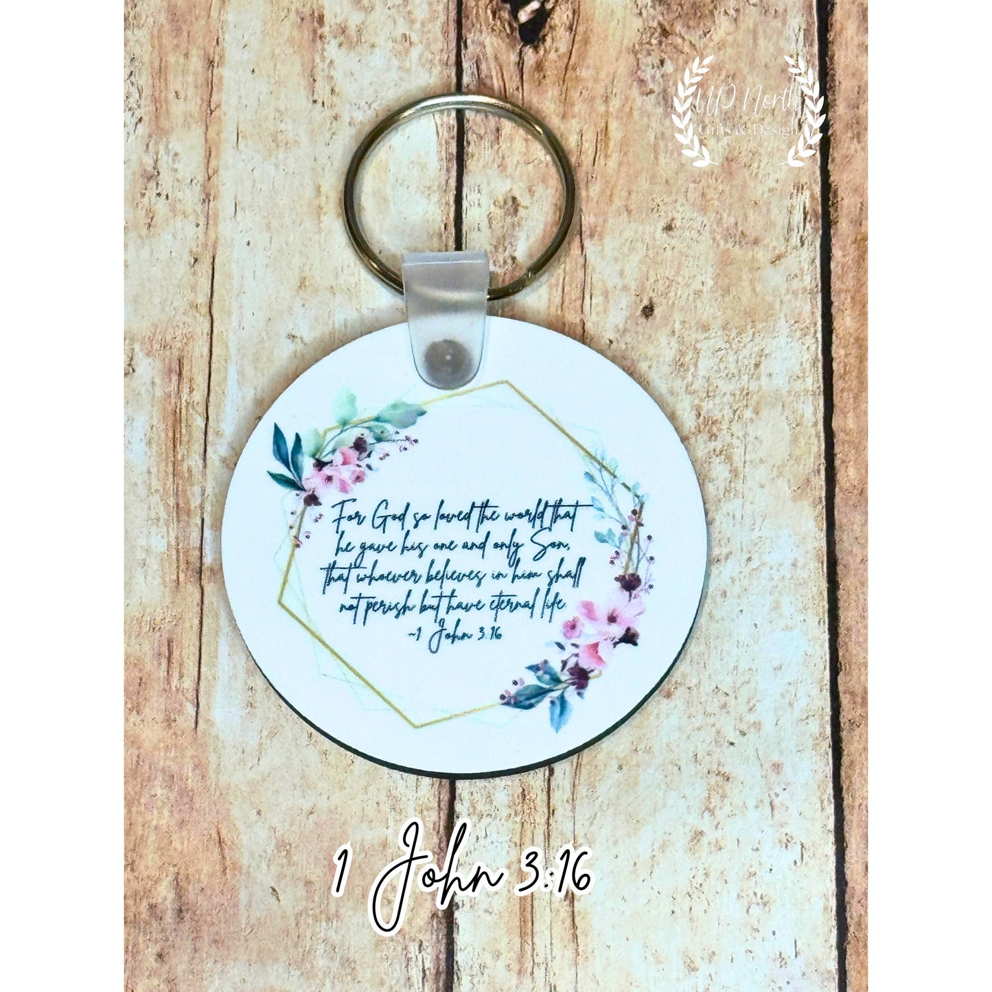 Floral Bible Verse Keychains with Keyring, Bible Verse Keychain, Christian Gift, Religious Gift, Christian Keychain, Religious Keychain