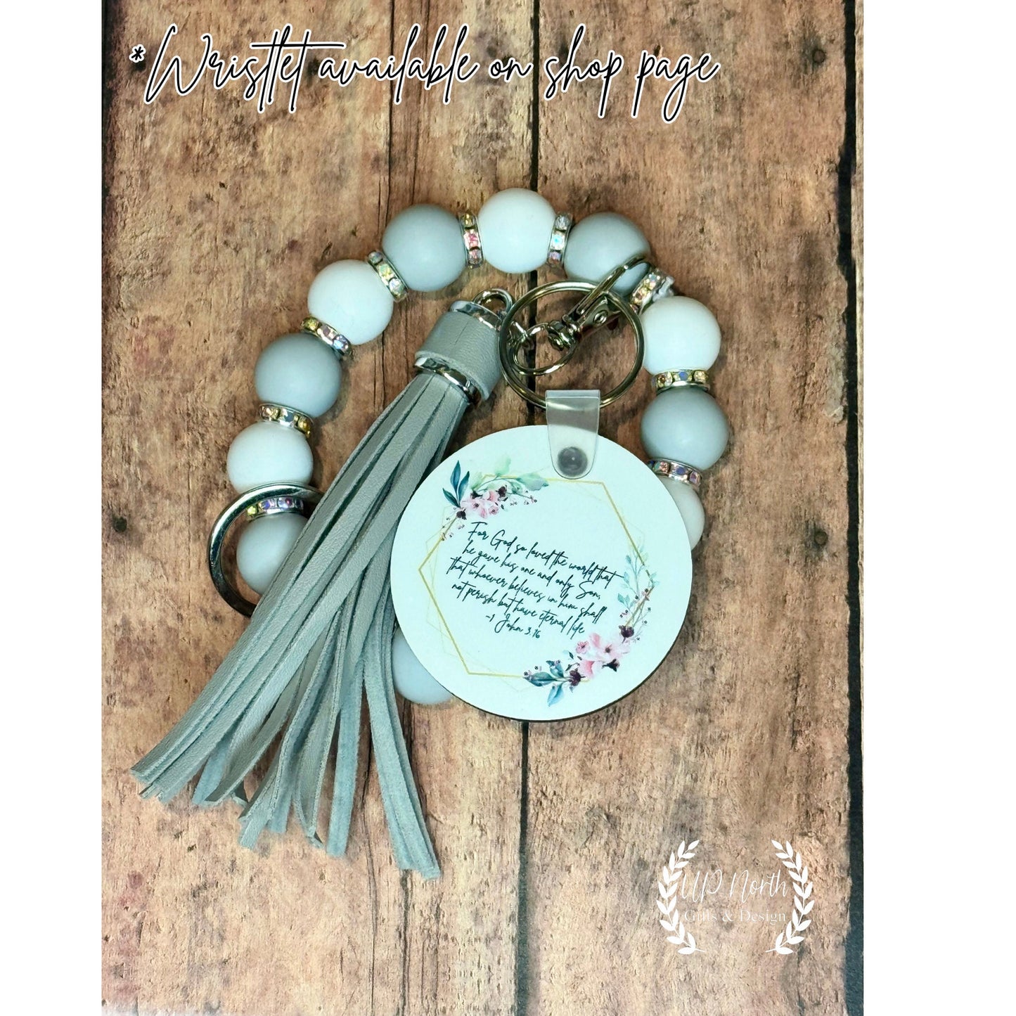 Floral Bible Verse Keychains with Keyring, Bible Verse Keychain, Christian Gift, Religious Gift, Christian Keychain, Religious Keychain