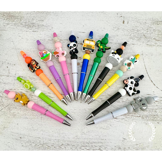 Silicone Beaded Pen, Kids School Supplies, Decorative Ink Pen, Unique Writing Gift, Baby Shower Prizes, Easter Basket Stuffers