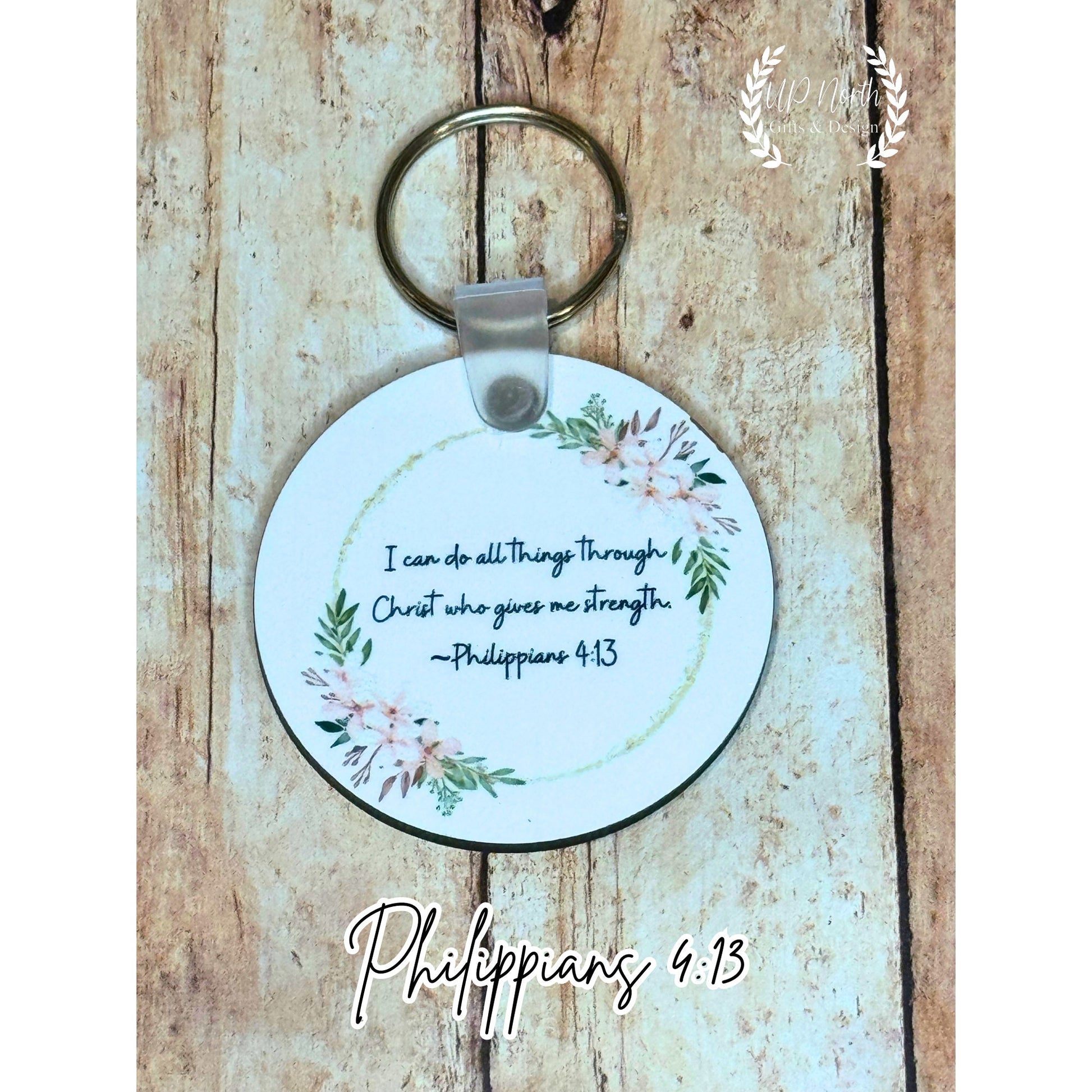 Floral Bible Verse Keychains with Keyring, Bible Verse Keychain, Christian Gift, Religious Gift, Christian Keychain, Religious Keychain