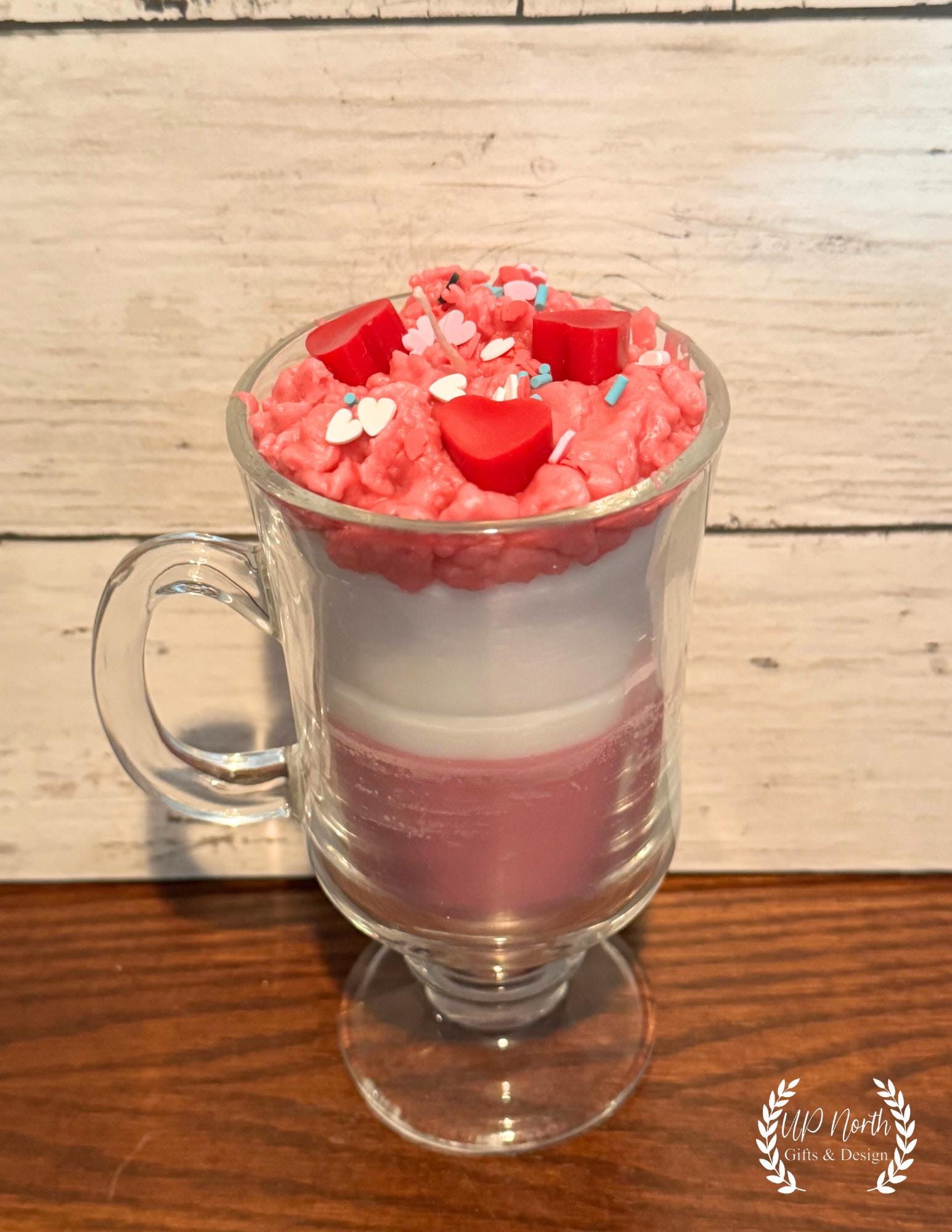 Raspberry Cheesecake Themed Unscented Fake Bake Candle