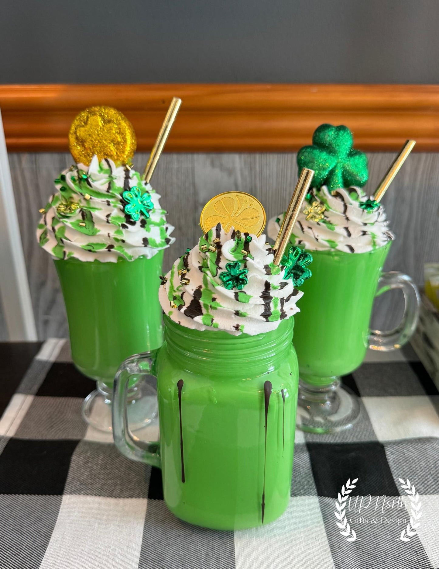 St. Patrick's Day Fake Bake Milkshake Table Decor