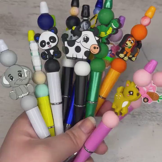 Silicone Beaded Pen, Kids School Supplies, Decorative Ink Pen, Unique Writing Gift, Baby Shower Prizes, Easter Basket Stuffers